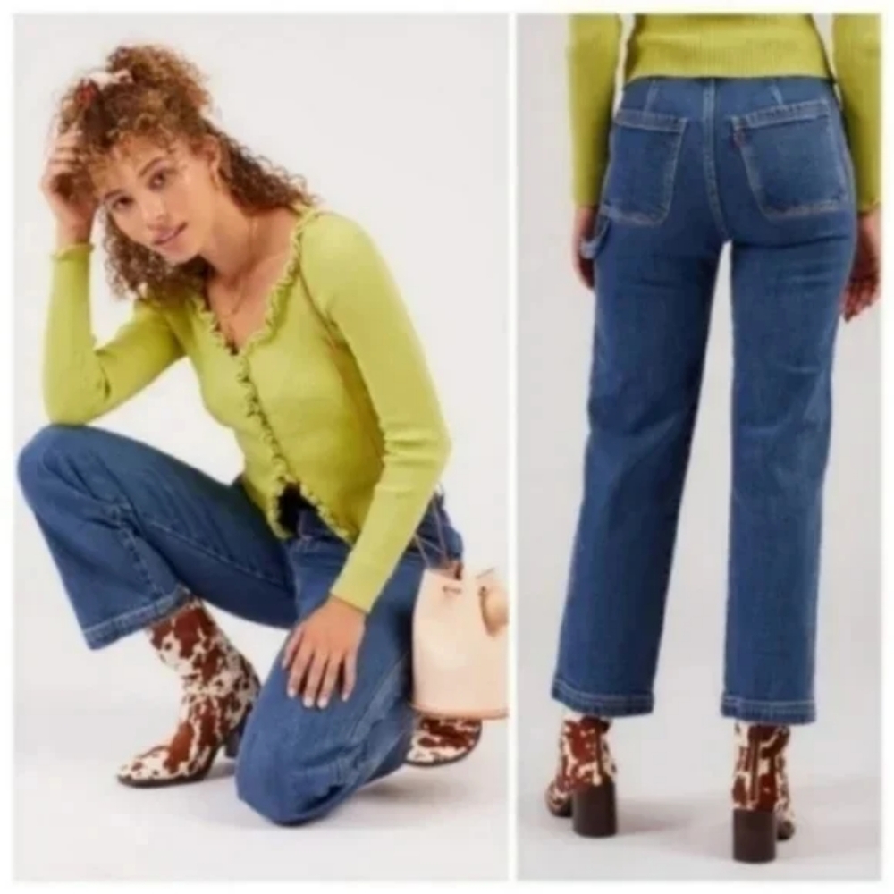 Levi's Ribcage Ankle Utility Straight Leg Jeans Carpenter Pants - Picture 2 of 12